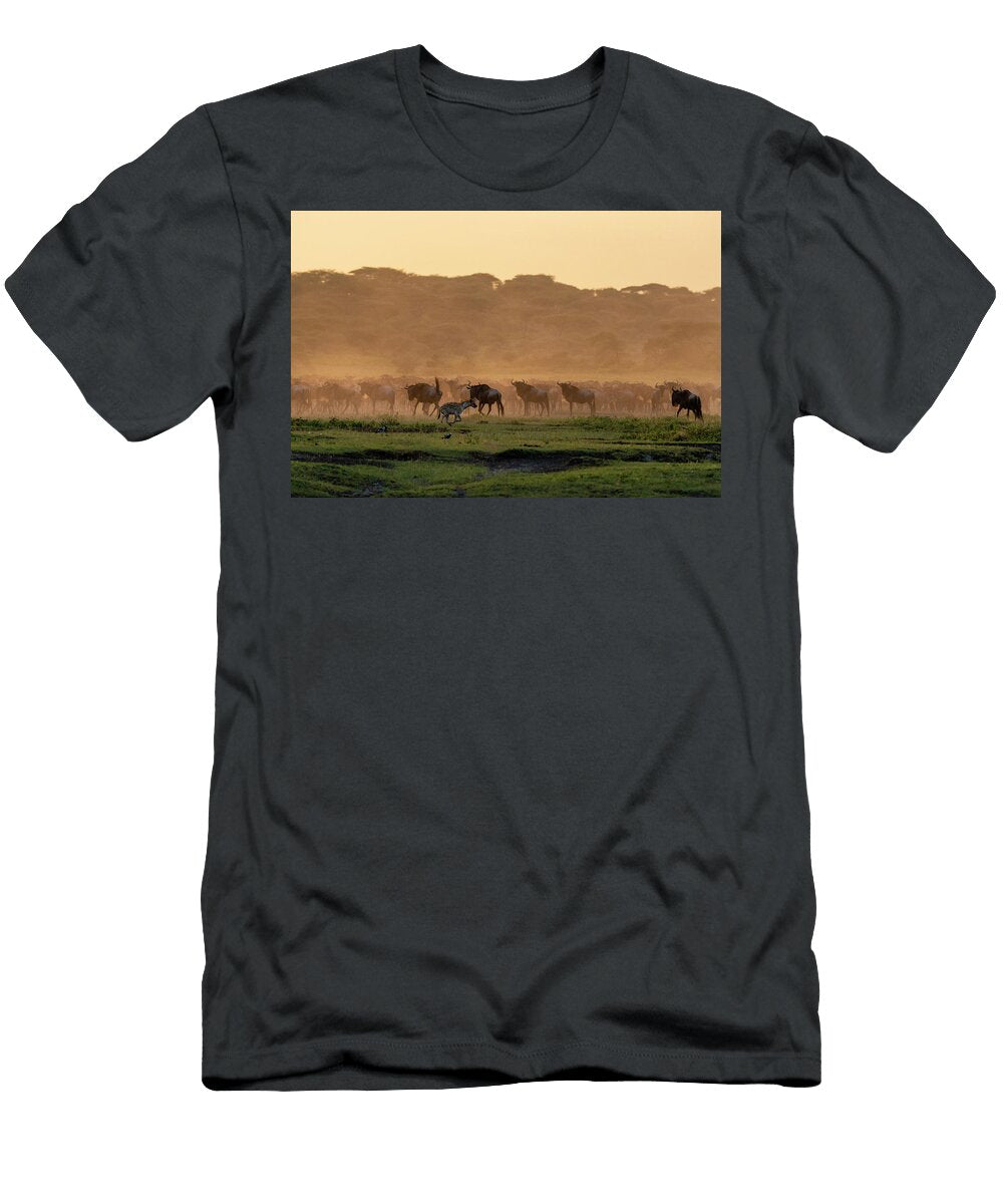 An Hyena Hunting Blue Wildebeest Sergio Pitamitz T-Shirt