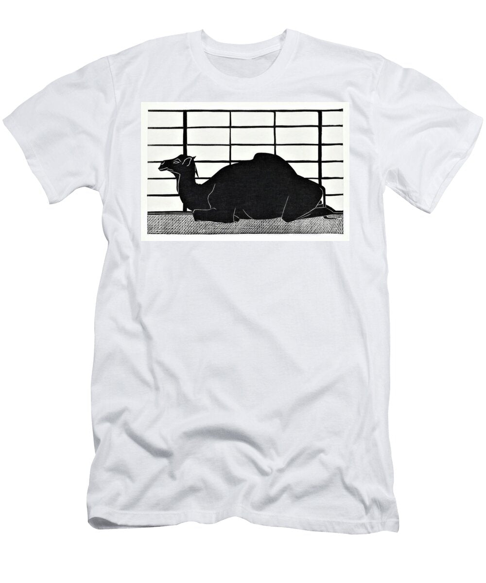 Animals Dromedary Arabian Camel Black and White Samuel Jessurun De Mesquita T-Shirt