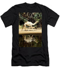 Dromedary Camels Inside One of the Gorges with Water of the Enrique Lopez Tapia Natureplcom T-Shirt
